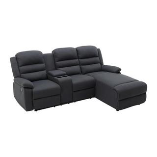 Vente-unique Ecksofa Relaxsofa - Ecke Rechts - Stoff - Anthrazit - MACEDONIA  