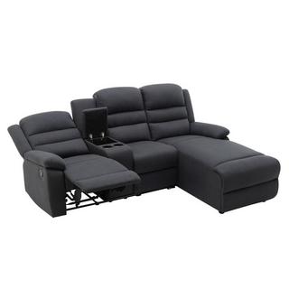 Vente-unique Ecksofa Relaxsofa - Ecke Rechts - Stoff - Anthrazit - MACEDONIA  