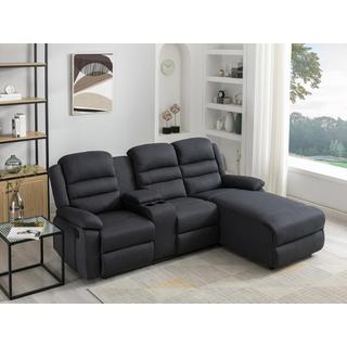 Vente-unique Ecksofa Relaxsofa - Ecke Rechts - Stoff - Anthrazit - MACEDONIA  