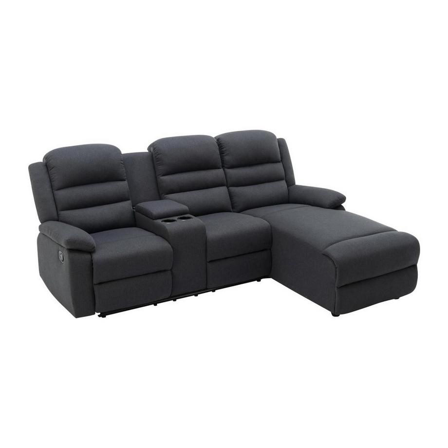 Canapé d'angle droit relax en tissu anthracite MACEDONIA
