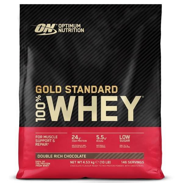 GladiatorFit  Gold Standard 100% Whey 4,53 kg Optimum Nutrition | Doppio cioccolato 