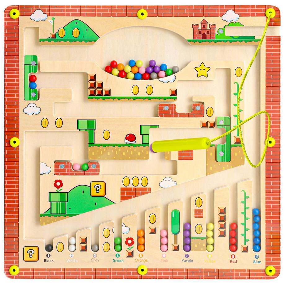 Activity-board  Magnetisches Spiel Labyrinth - Holzspielzeug Motorisches Spielzeug Lernspielzeug 
