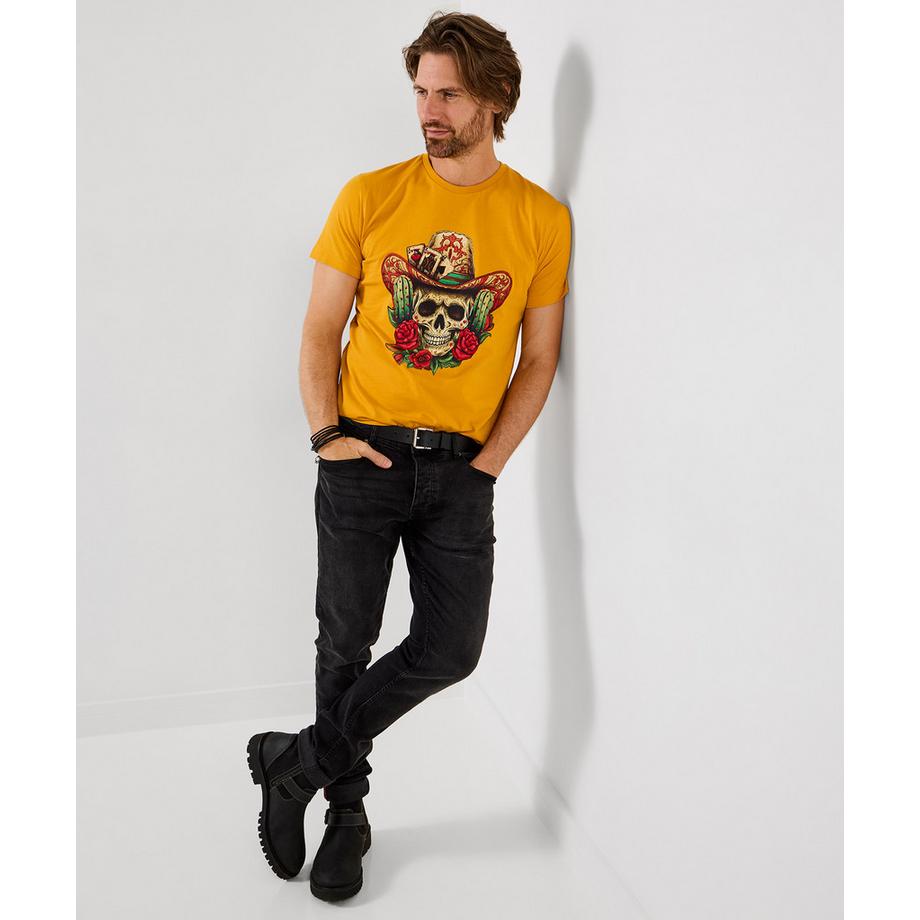 Joe Browns T-Shirt Totenkopf und Spielkartenmotiv  