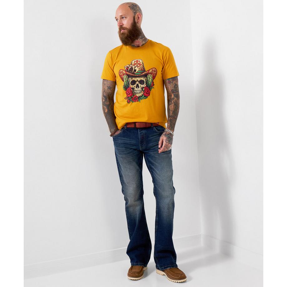 Joe Browns T-Shirt Totenkopf und Spielkartenmotiv  