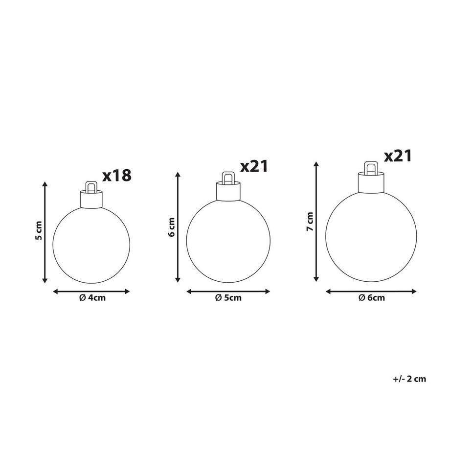 Beliani Lot de 60 boules en Matière synthétique Traditionnel TYIN  