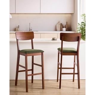 Beliani Set di 2 sedie alte en Legno di caucciù Minimalista AMBLER  