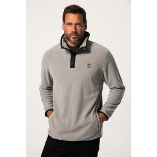 JP1880  Pullover polo da sci in pile con collo alto e abbottonatura 