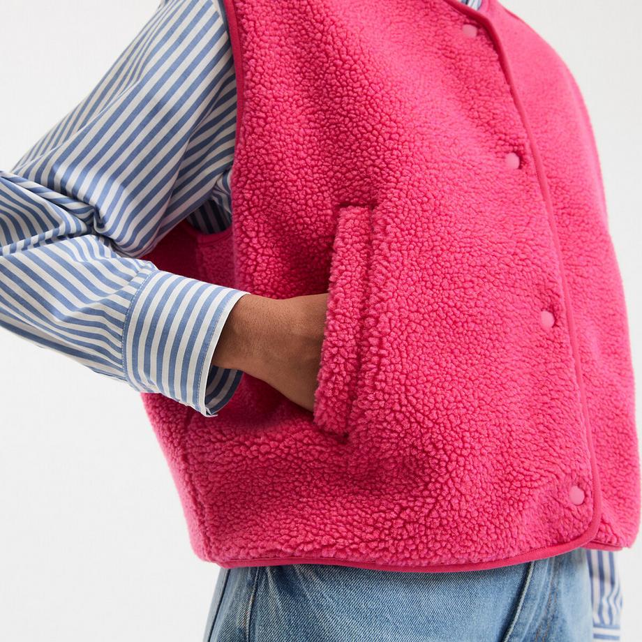 La Redoute Collections Ärmellose Oversize-Weste aus Sherpa  