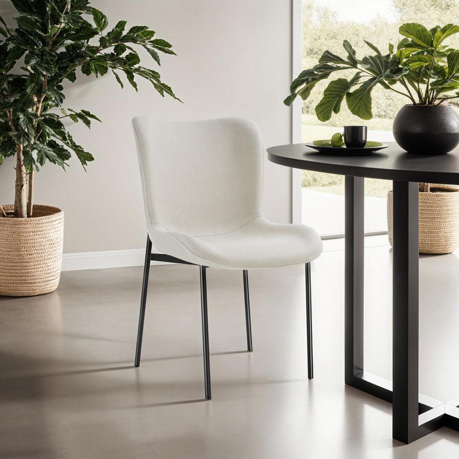 Tectake Chaise rembourrée TESSA forme ergonomique avec dossier haut  