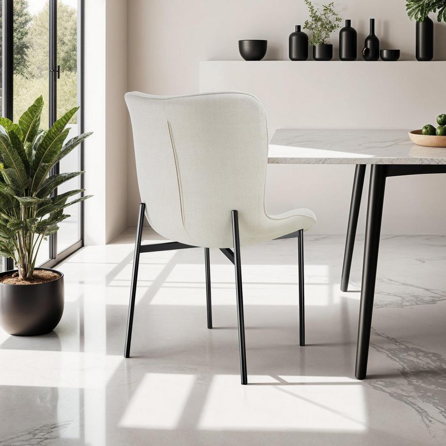 Tectake Chaise rembourrée TESSA forme ergonomique avec dossier haut  