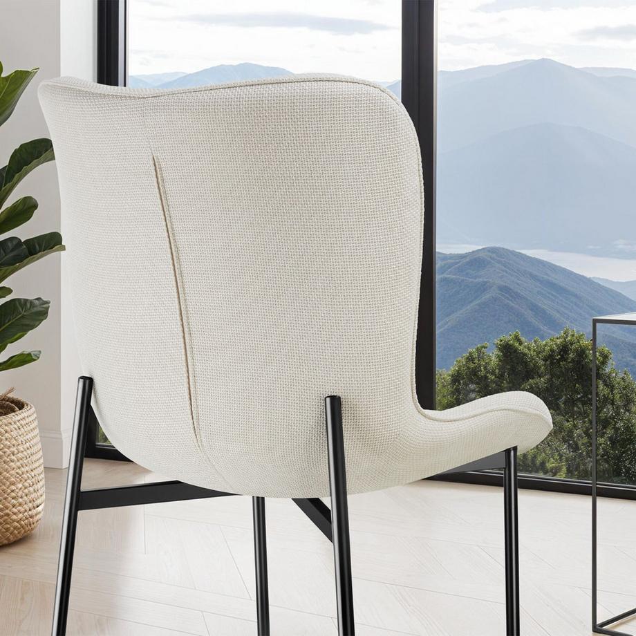 Tectake Chaise rembourrée TESSA forme ergonomique avec dossier haut  