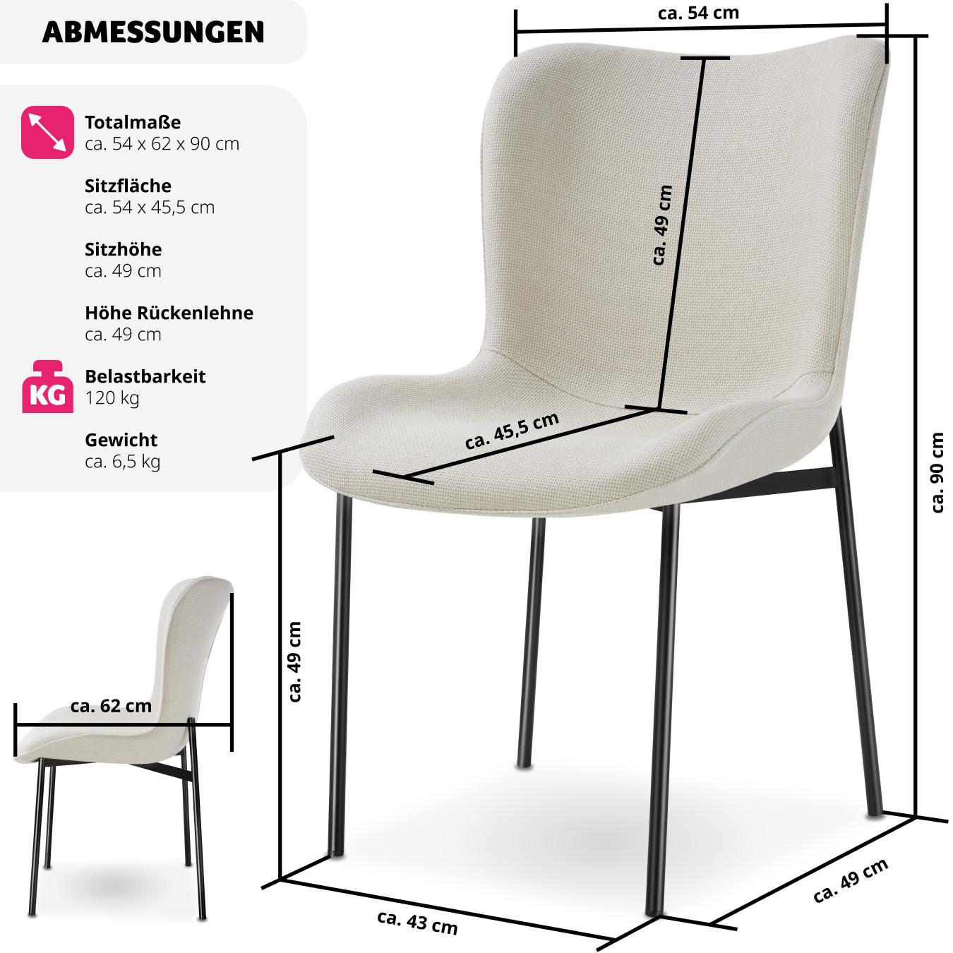 Tectake Chaise rembourrée Tessa  