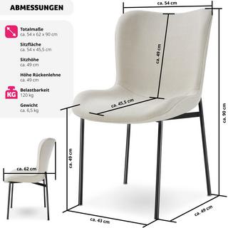 Tectake Polsterstuhl Tessa  