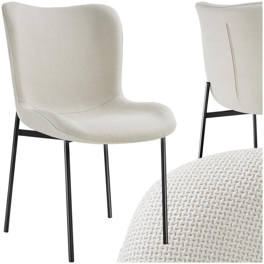 Chaise rembourrée TESSA forme ergonomique avec dossier haut