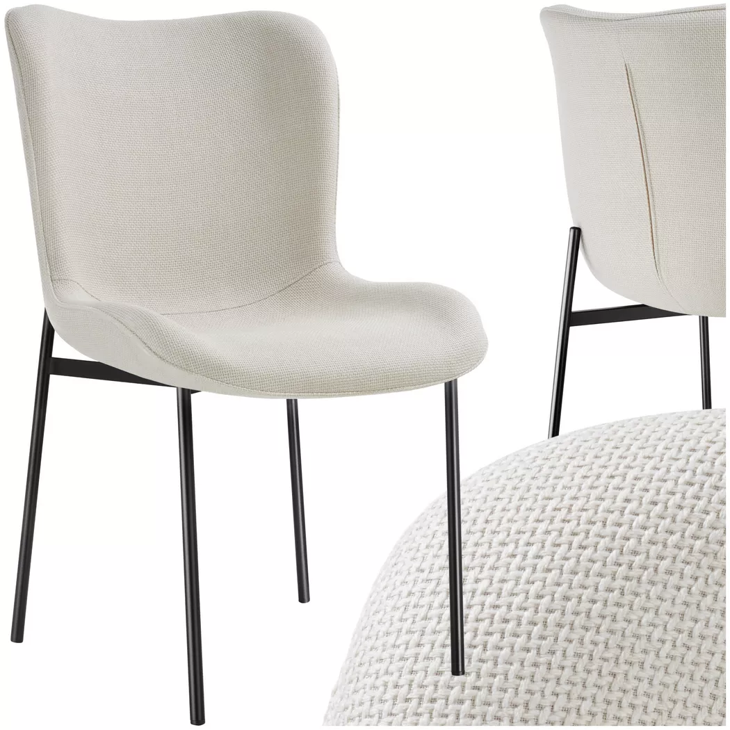 Tectake - Chaise rembourrée avec un tissu robuste ergonomique noir/blanc