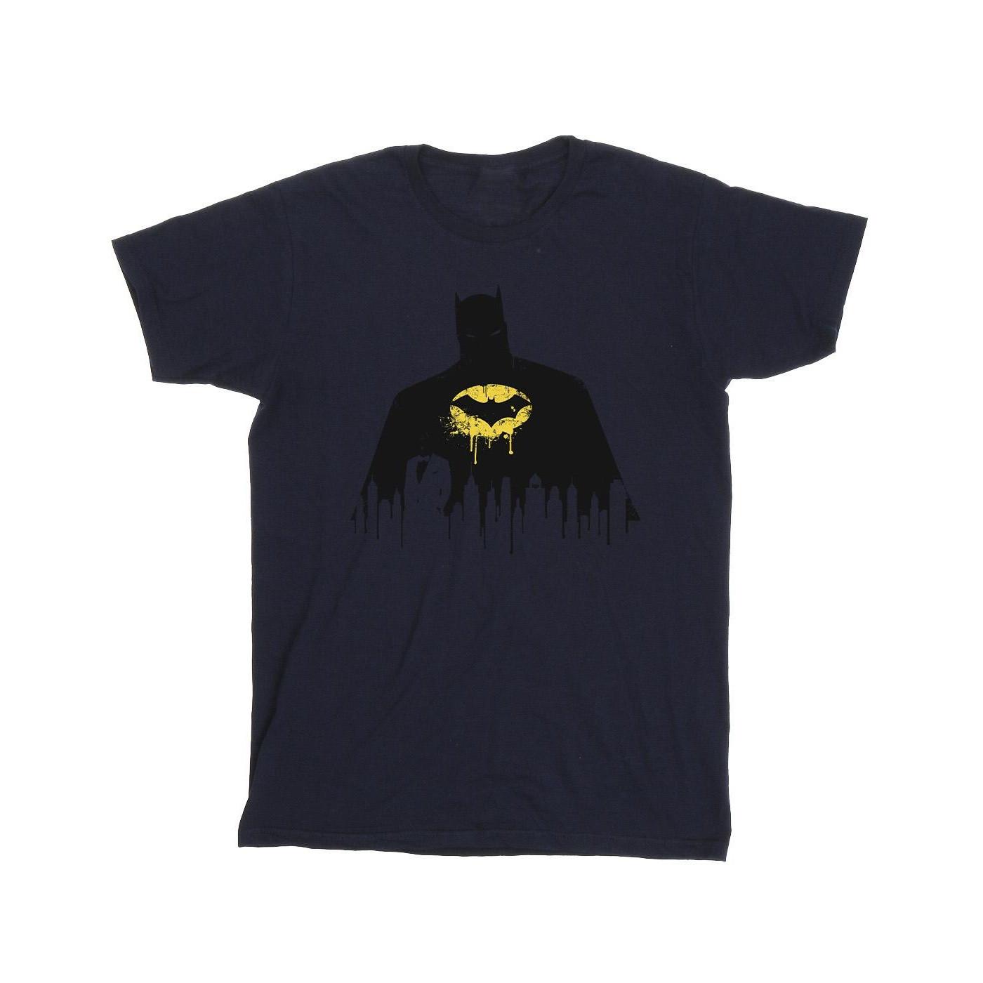 Image of Batman Shadow Paint Tshirt Herren Marine 3XL