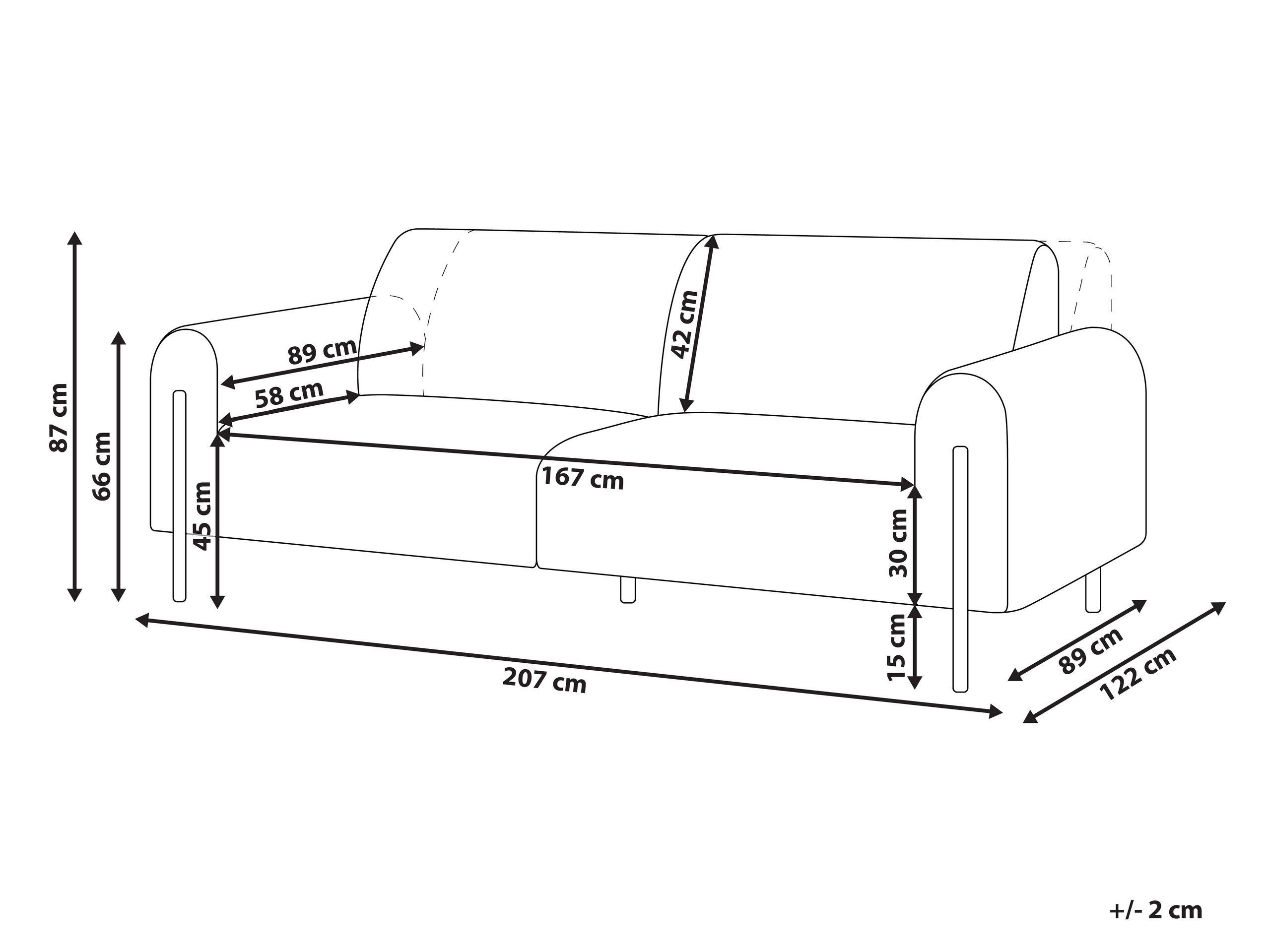 Beliani 3 Sitzer Sofa aus Cord Modern ASKIM  