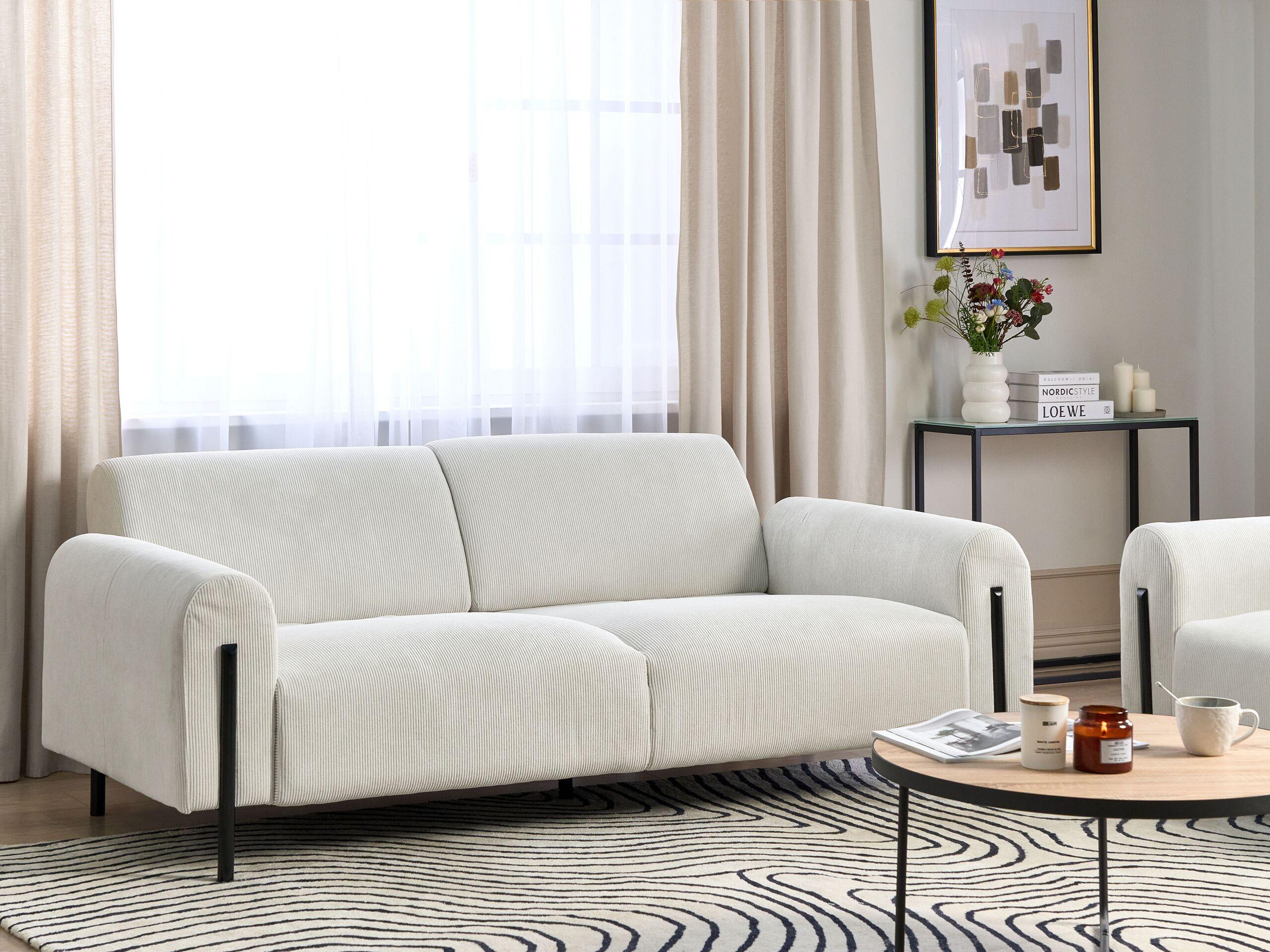 Beliani 3 Sitzer Sofa aus Cord Modern ASKIM  