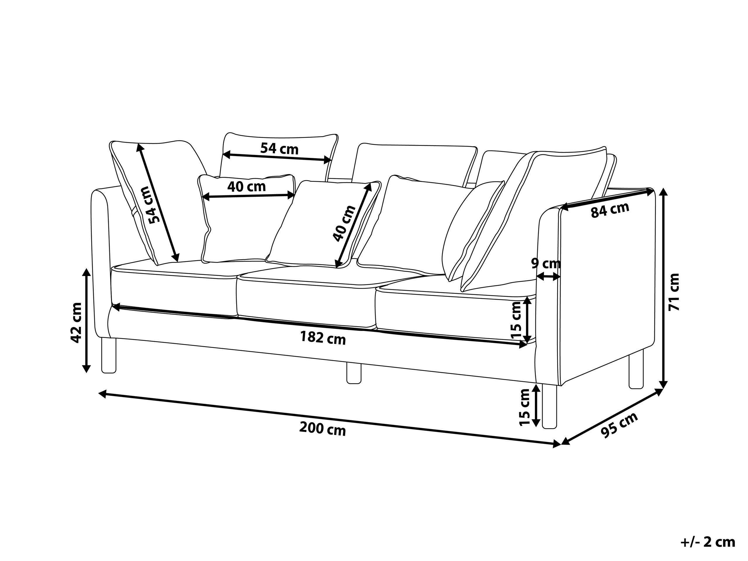 Beliani 3 Sitzer Sofa aus Polyester Retro FENSTAD  