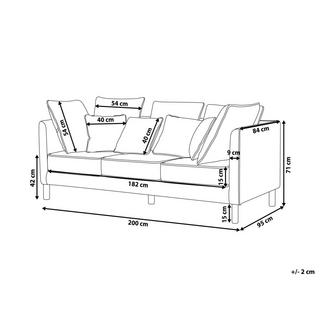 Beliani 3 Sitzer Sofa aus Polyester Retro FENSTAD  