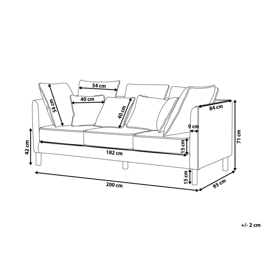 Beliani 3 Sitzer Sofa aus Stoff  FENSTAD  