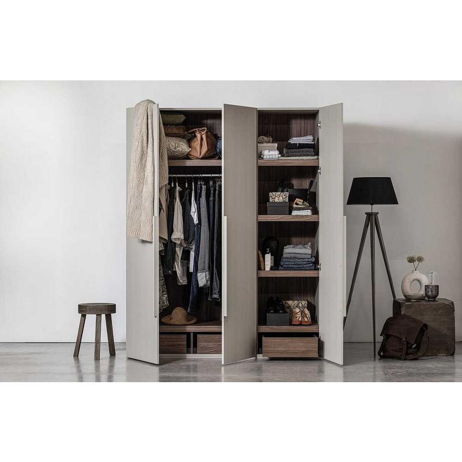 mutoni Schrank Rens 3-türig kieselgrau 165x210  