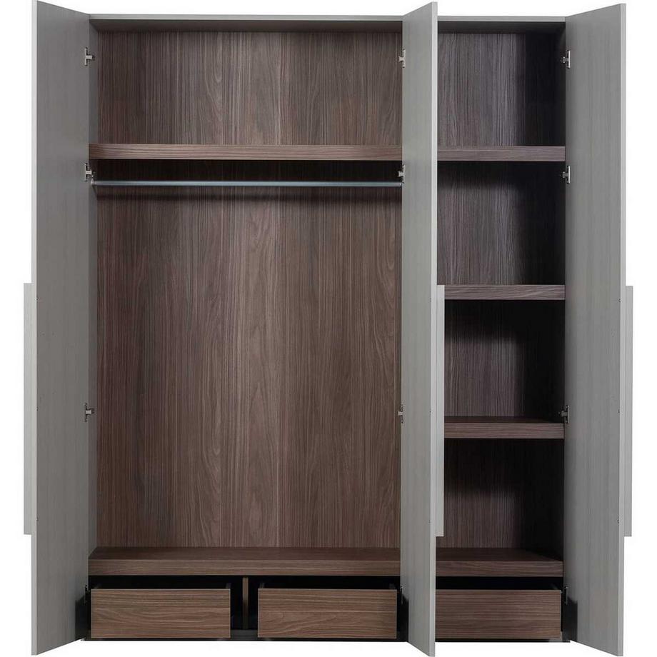 mutoni Schrank Rens 3-türig kieselgrau 165x210  
