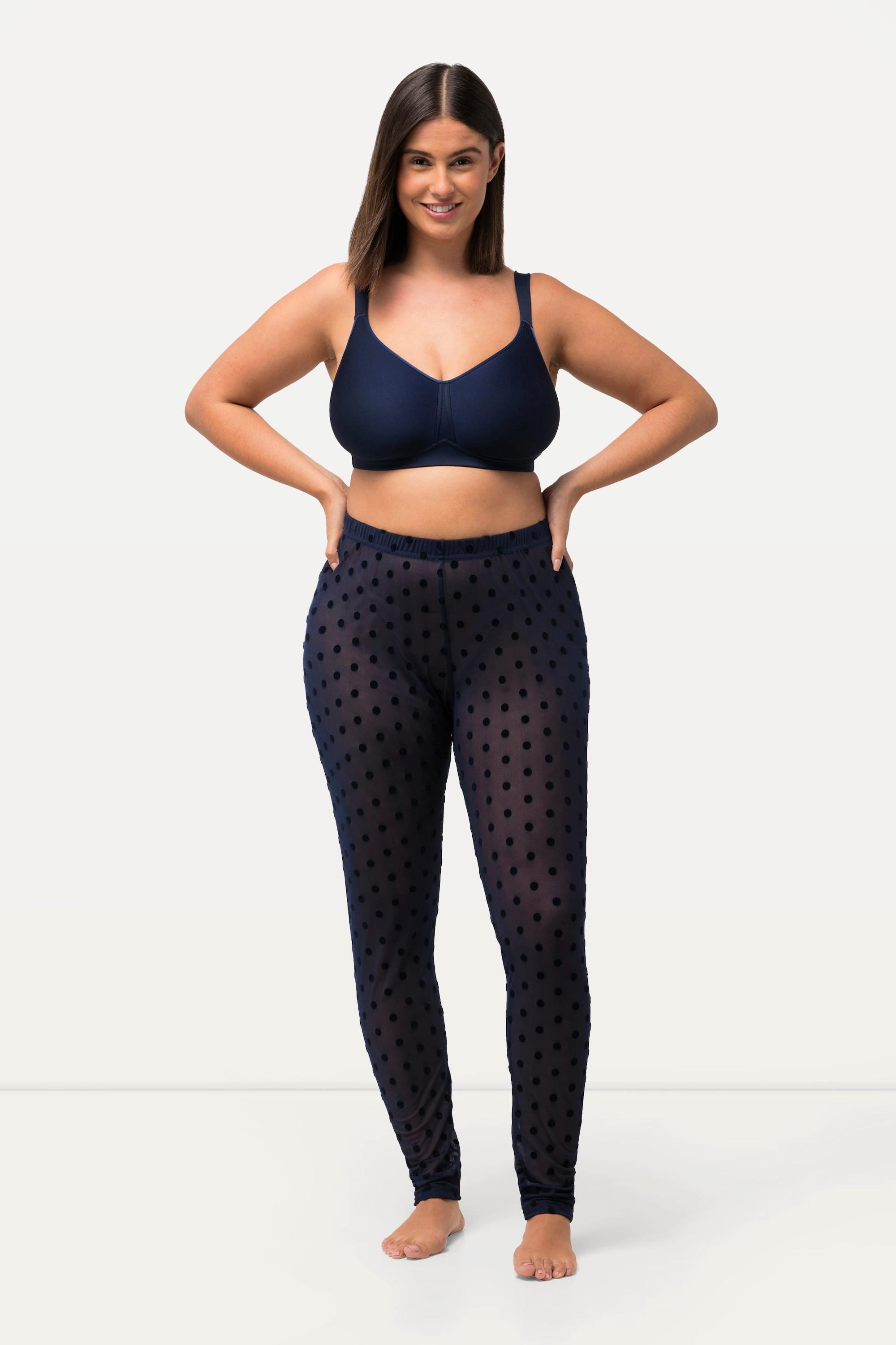 Ulla Popken  Leggings di mesh con floccatura a pois 