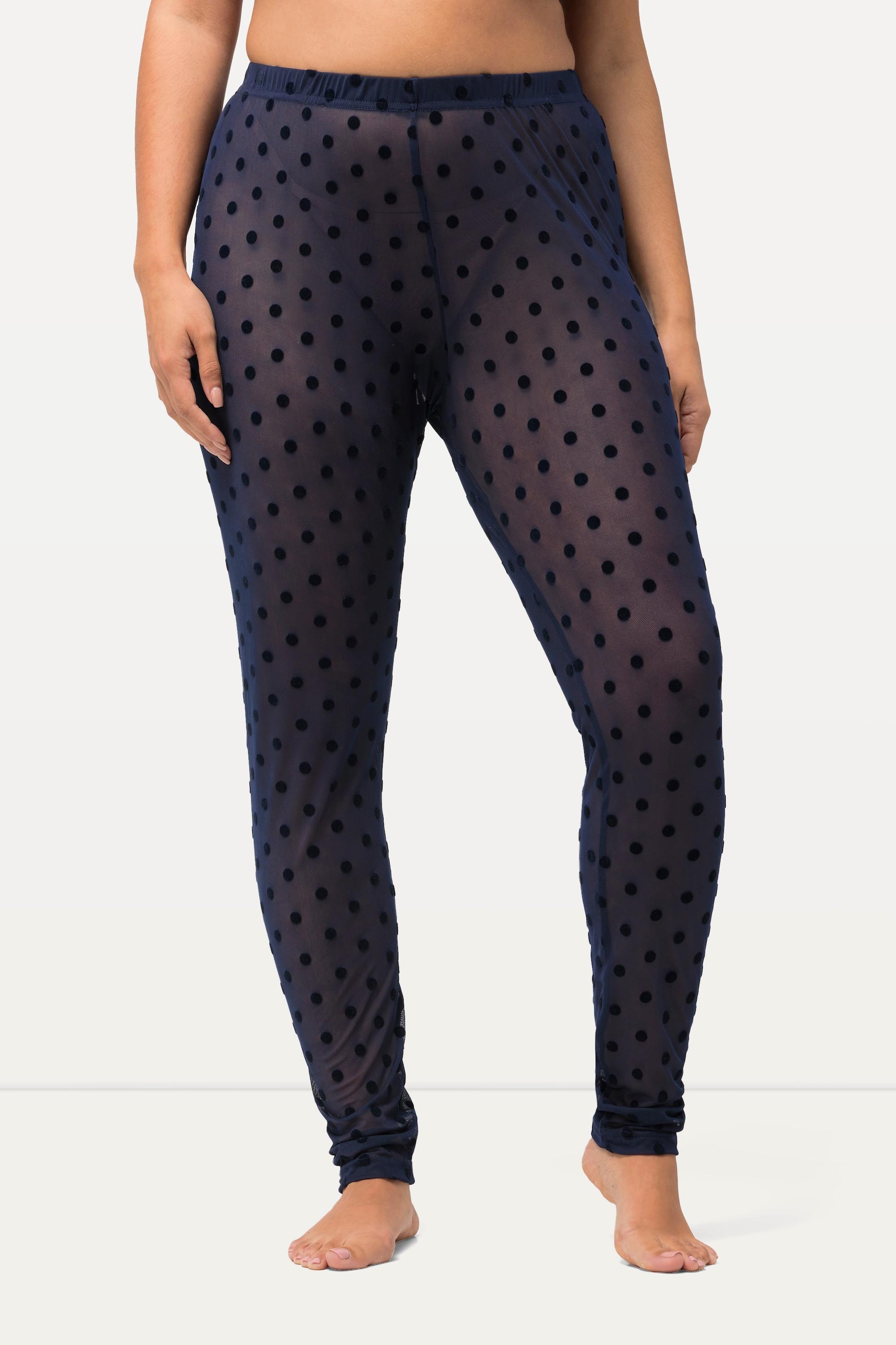 Ulla Popken  Strumpf-Leggings, Mesh, Flock-Punkte 