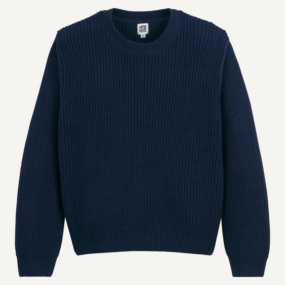 La Redoute Collections  Gerippter Pullover mit rundem Ausschnitt 