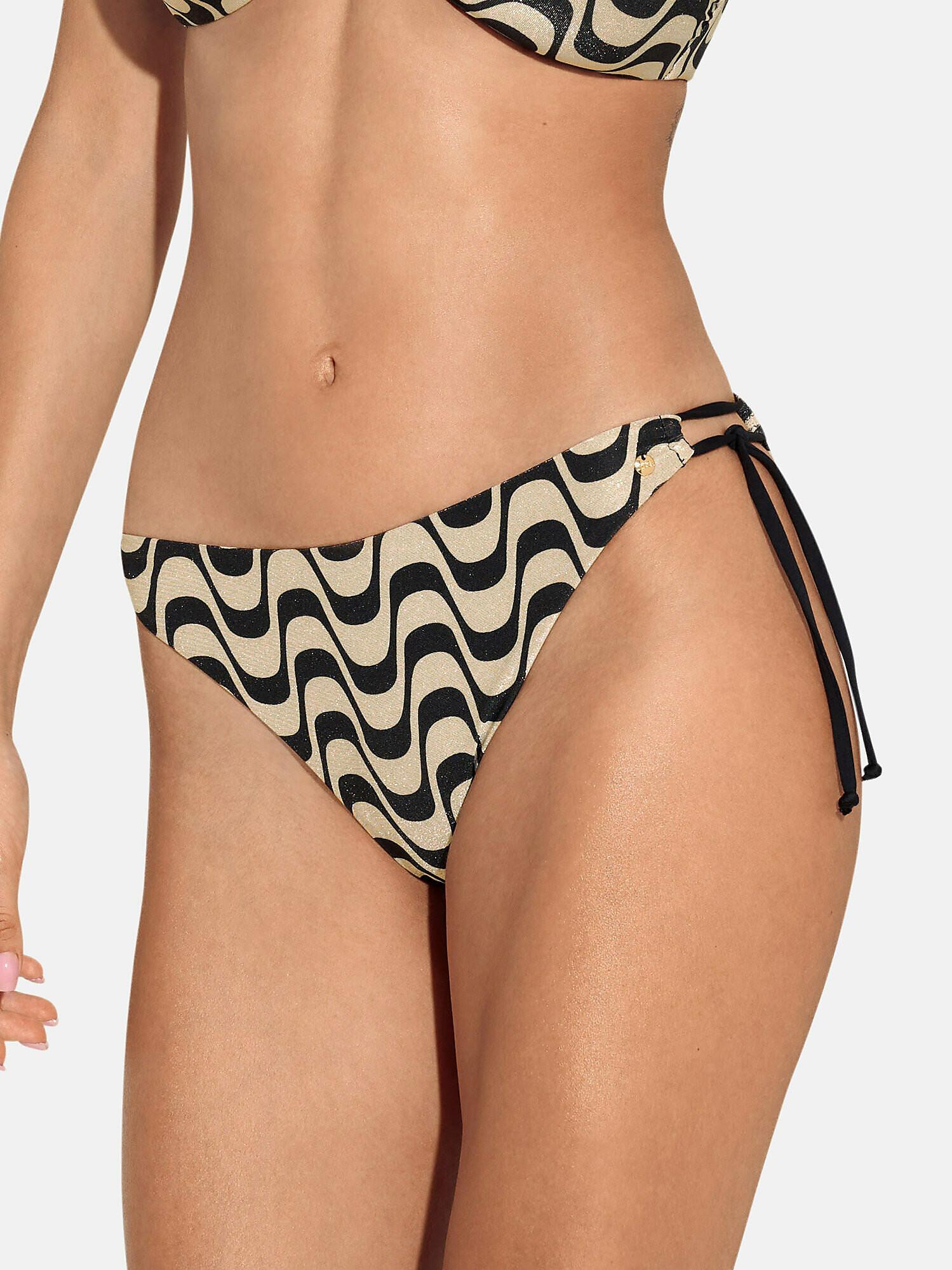 Image of Bikinistrumpf Mit Niedrigem Bund Und Rüschen Iceland Unisex Schwarz L