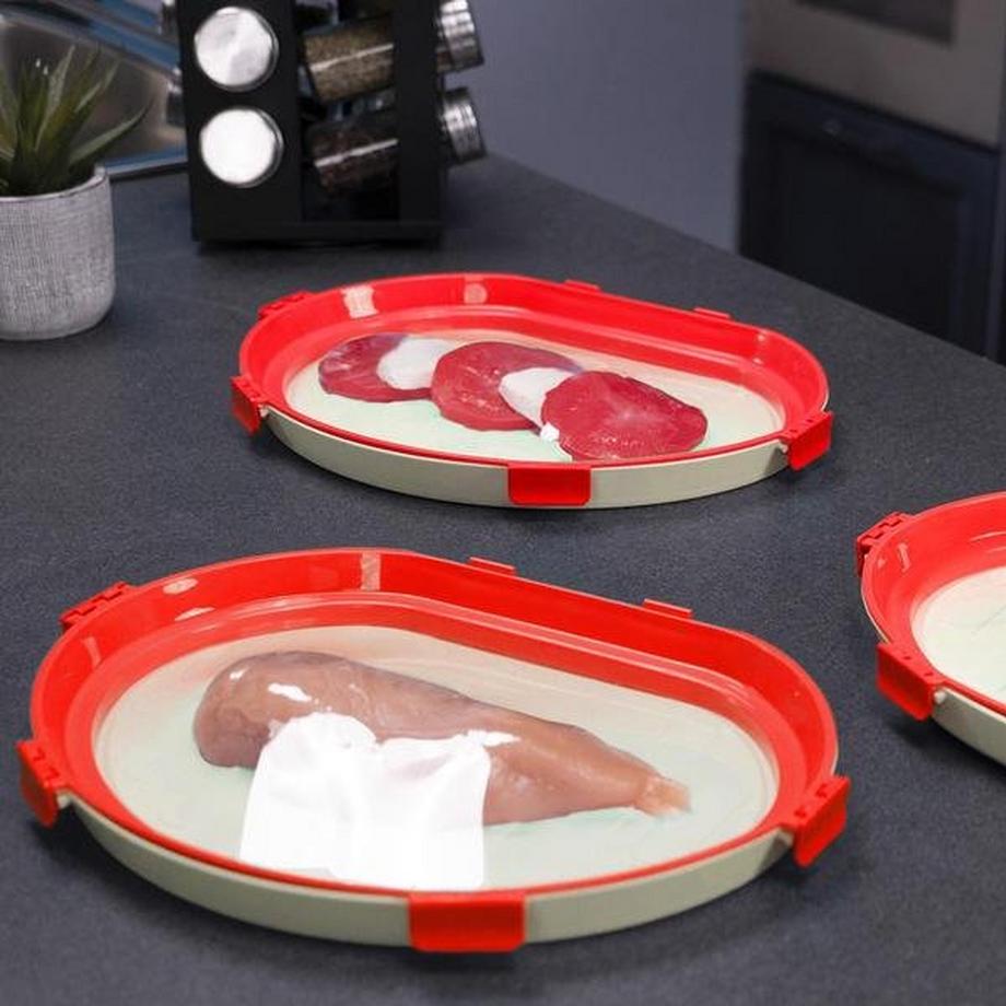 Northio 2x Scatole per alimenti con pellicola di plastica  