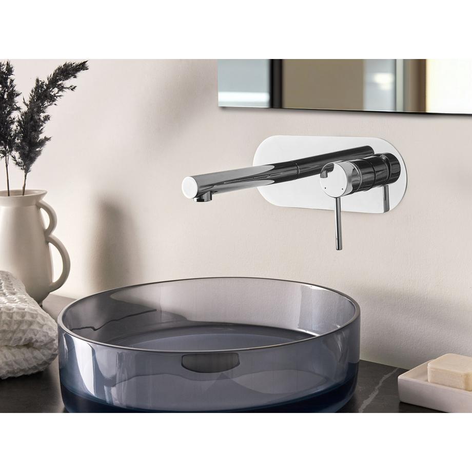 Beliani rubinetto miscelatore da parete per lavabo en Ottone  CLAVIJO  