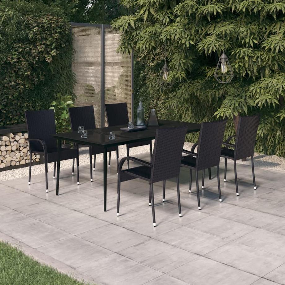VidaXL Ensemble de salle à manger de jardin rotin synthétique  