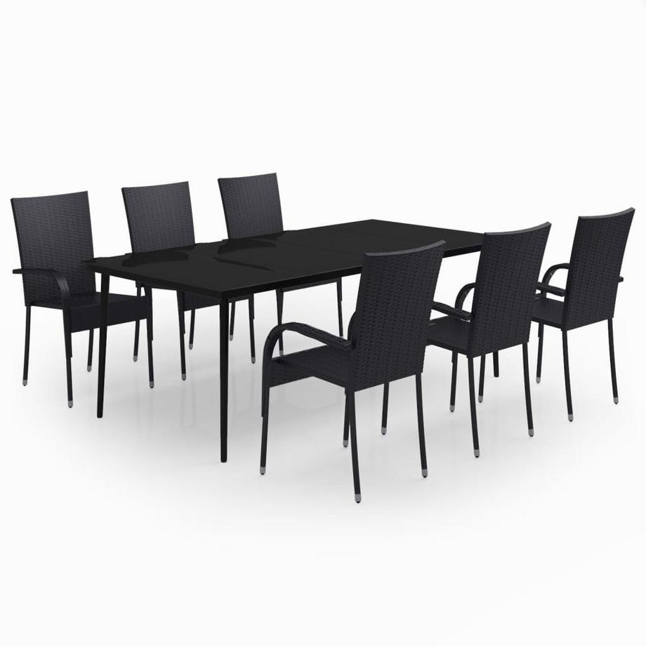 Ensemble de salle à manger de jardin rotin synthétique