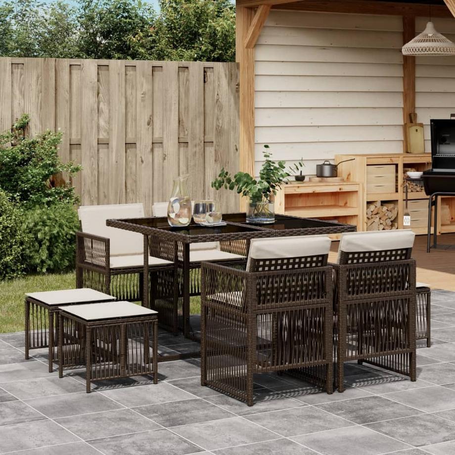 VidaXL set da pranzo da giardino Polirattan  