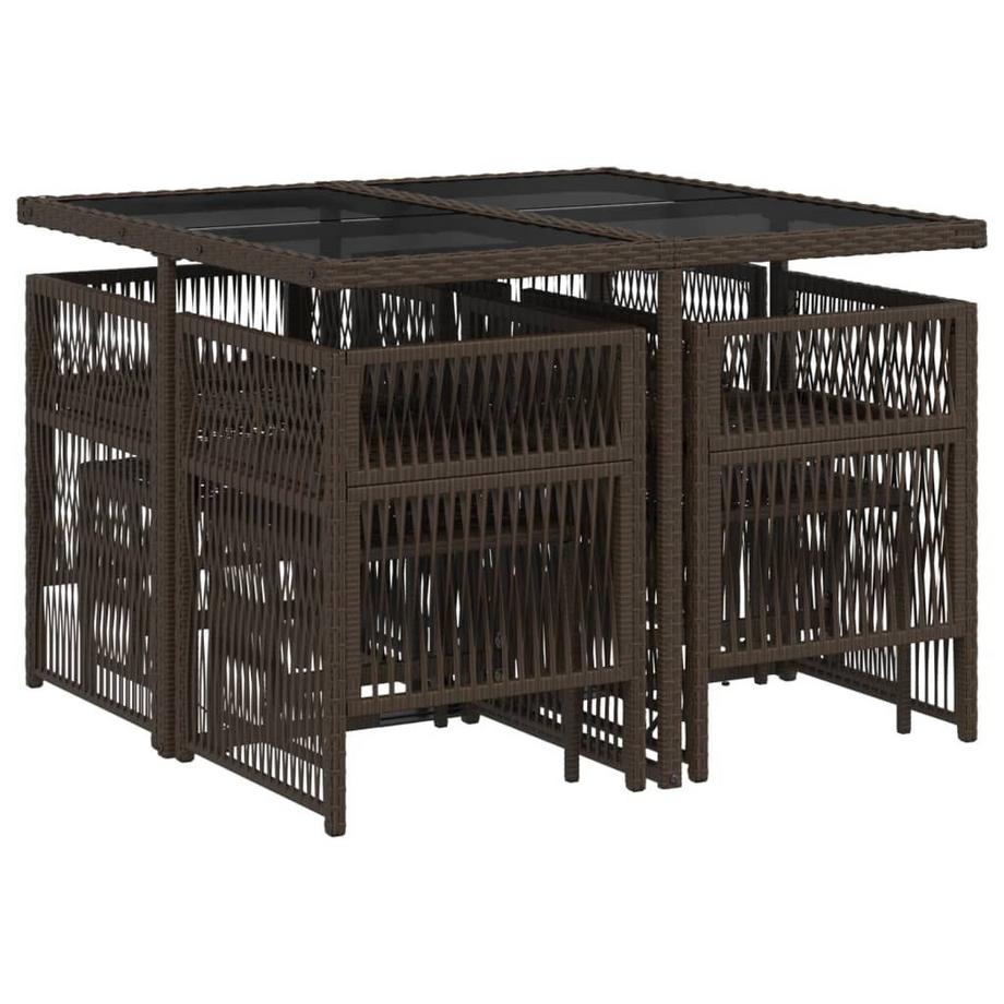 VidaXL set da pranzo da giardino Polirattan  