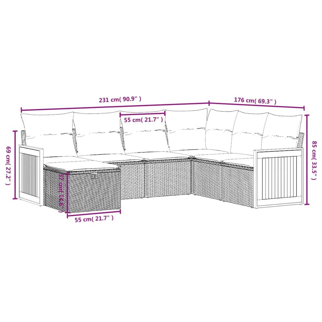 VidaXL Garten sofagarnitur poly-rattan  