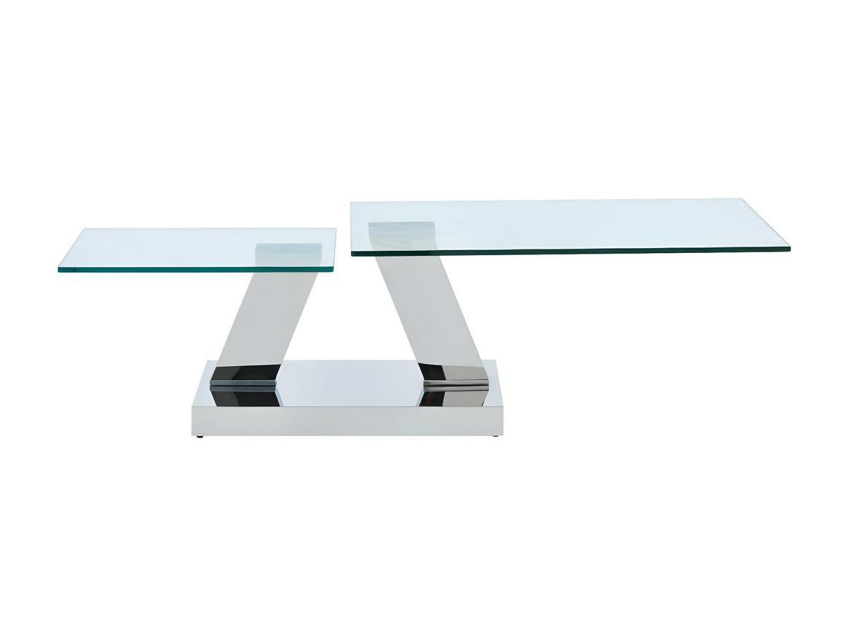 Vente-unique Table basse avec plateaux pivotants OYRUS Verre trempé métal  