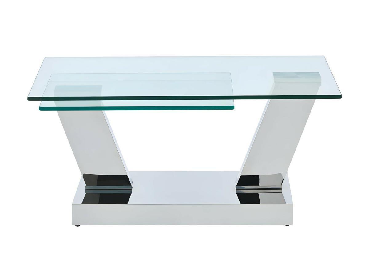 Vente-unique Table basse avec plateaux pivotants OYRUS Verre trempé métal  