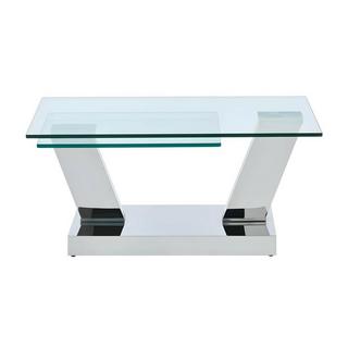 Vente-unique Table basse avec plateaux pivotants OYRUS Verre trempé métal  