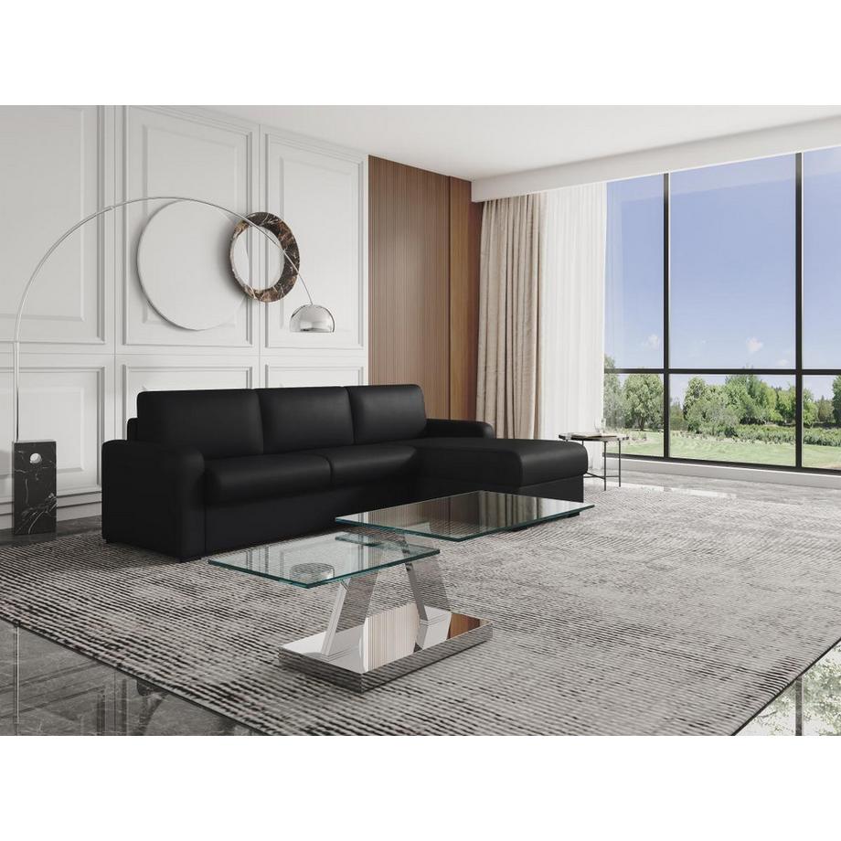 Vente-unique Couchtisch mit drehbaren Tischplatten Sicherheitsglas Metall OYRUS  