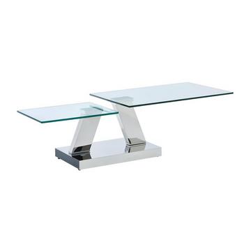 Table basse avec plateaux pivotants OYRUS Verre trempé métal