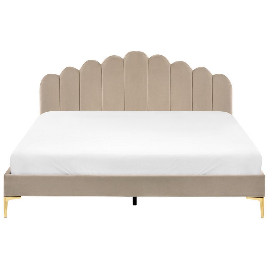 Beliani Letto en Velluto  SAUVIAN  