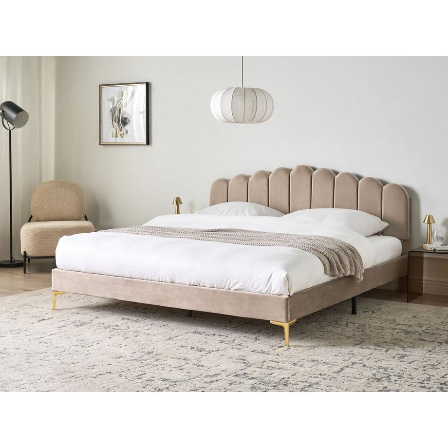 Beliani Letto en Velluto  SAUVIAN  
