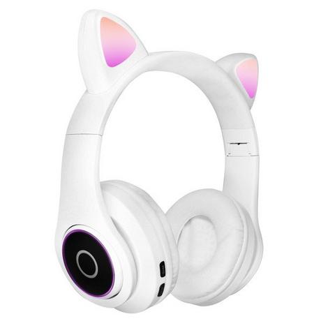 Avizar  Casque Audio Design Chat Blanc 