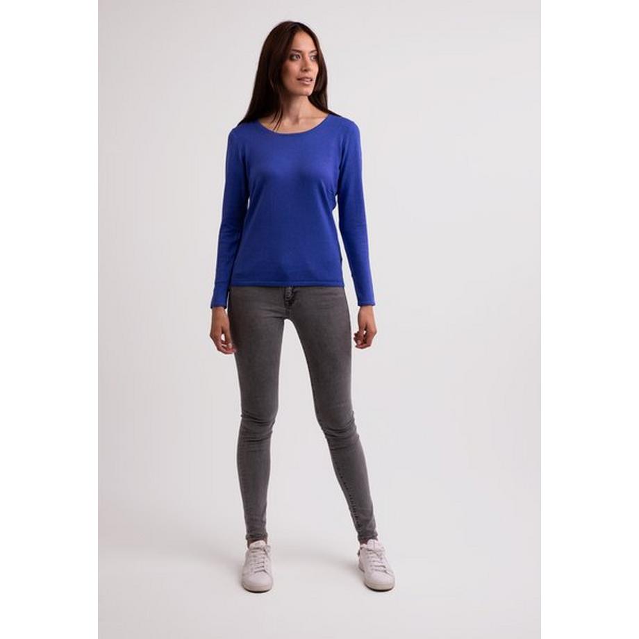 CASH-MERE.CH Seide Kaschmir Rundhals Pullover  