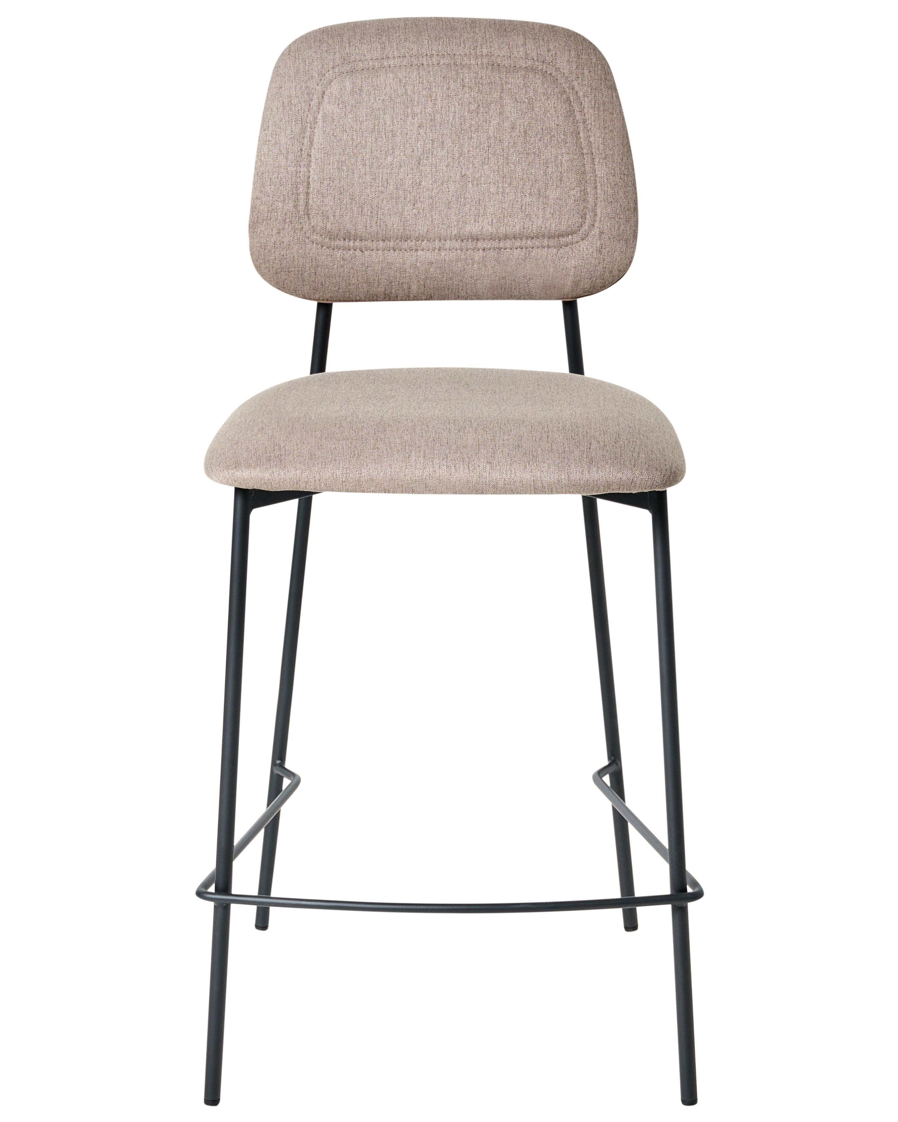 Beliani Lot de 2 chaises de bar en Lin synthétique Moderne DUETTE  