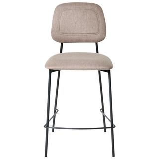 Beliani Lot de 2 chaises de bar en Lin synthétique Moderne DUETTE  