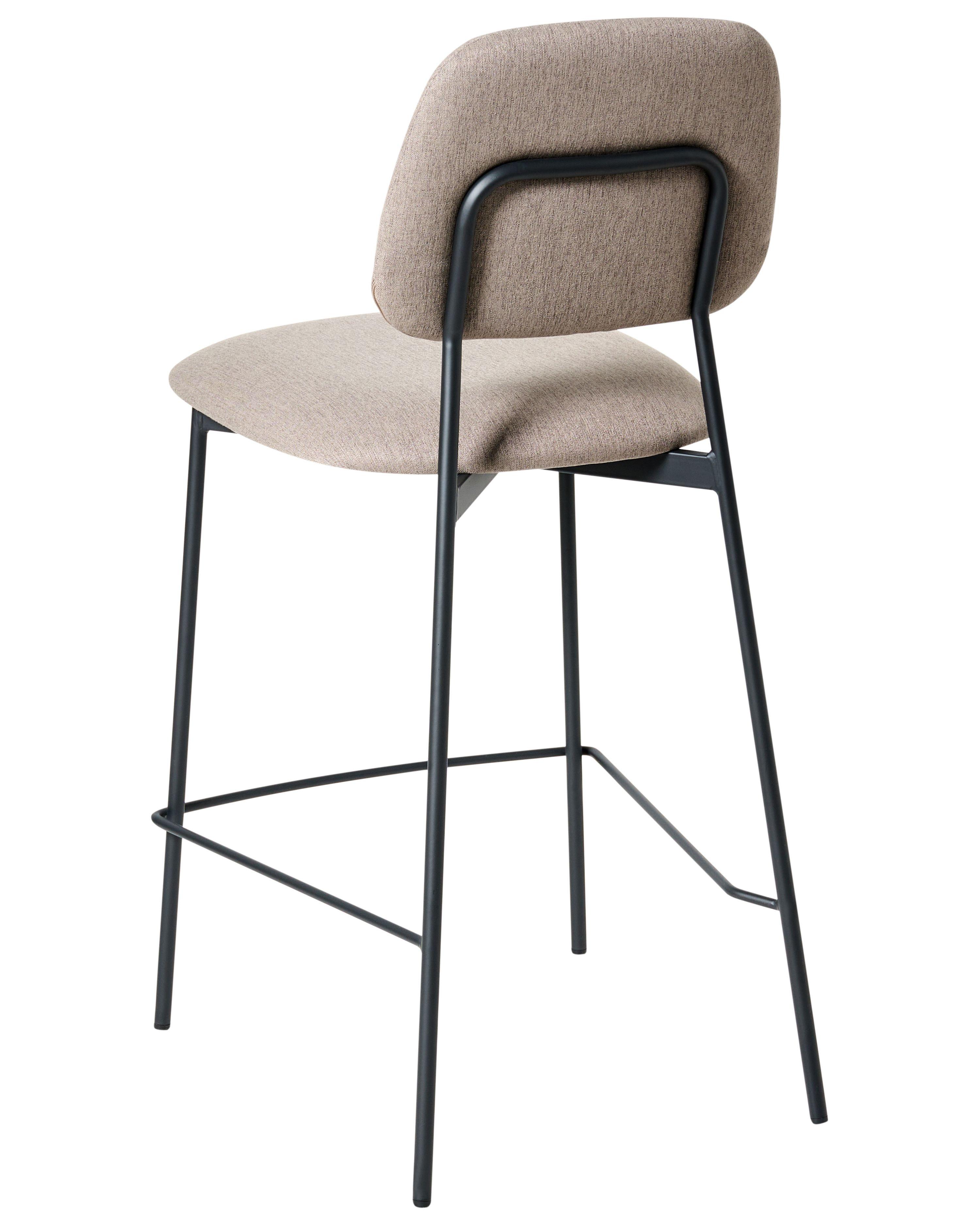 Beliani Lot de 2 chaises de bar en Lin synthétique Moderne DUETTE  